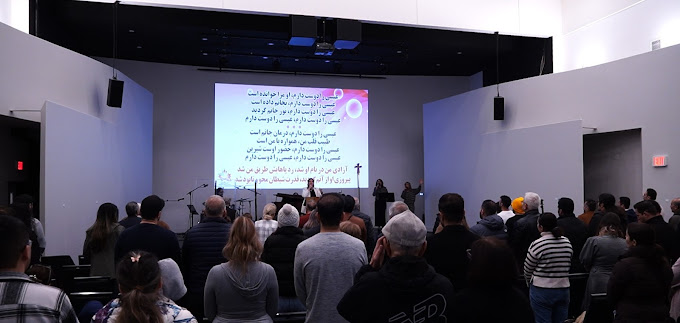 Sunday worship service inside the church