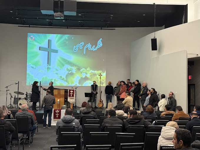 Praise and worship with cross projection